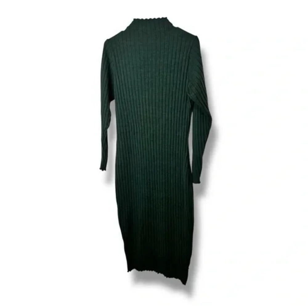 Rebdolls Beatrice Ribbed High Neck Midi Bodycon Green Size 2X